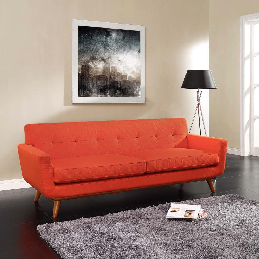 Modern Atomic Red Engage Upholstered Sofa