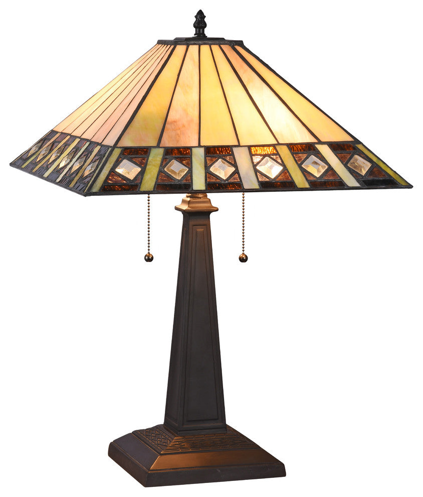 Giles 2-Light Mission Table Lamp 16"