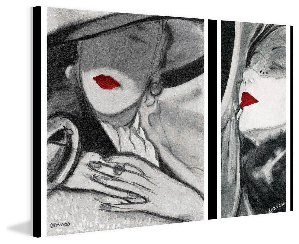 "Hat Lady 2" Painting Print on Wrapped Canvas