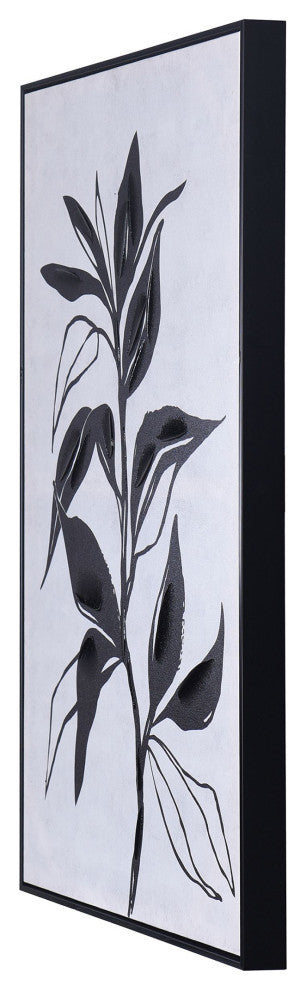 Charcoal Shadow II Hand Embellished Framed Canvas Art, 24"Wx35"H