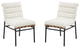 Lahni Boucle Fabric Set of 2 Dining Chair With Black Iron Legs, White