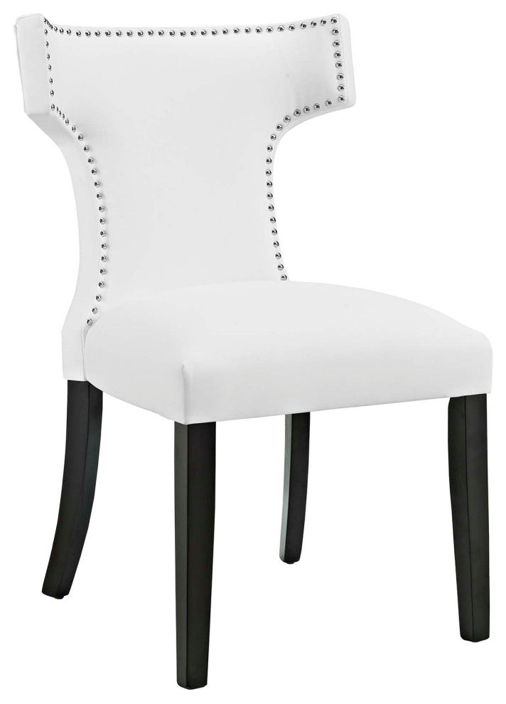 Curve Faux Leather Dining Chair, White
