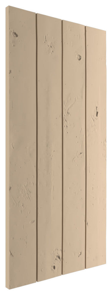 Rustic 4 Board Joined B-N-B Faux Wood Shutters, Knotty Pine, 22x70"
