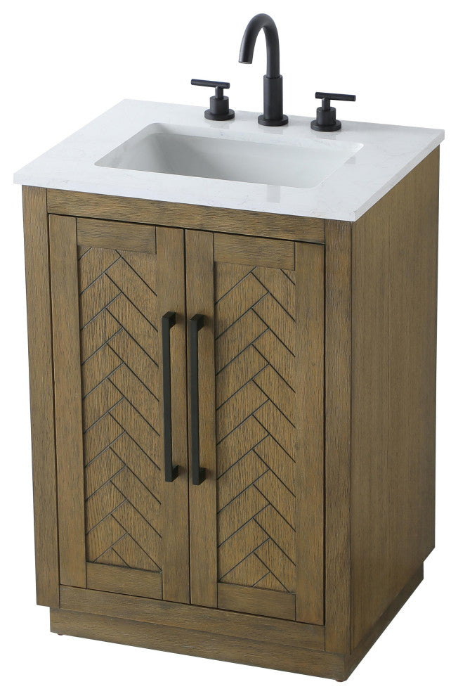 Home Living 24" Single Bathroom Vanity, Hazel Oak