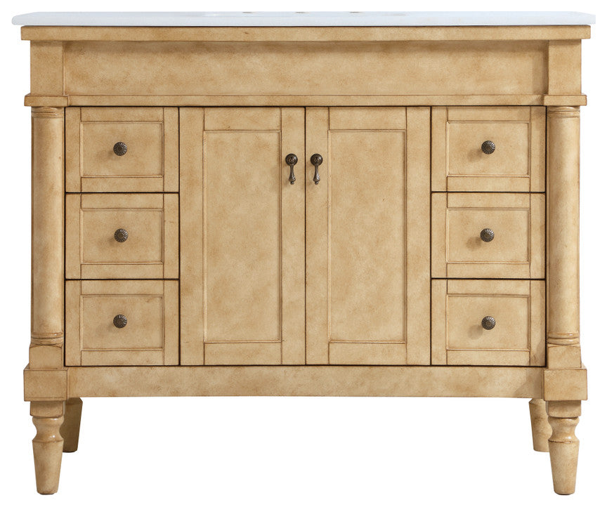 Lewis 42" Single Bathroom Vanity, Antique Beige