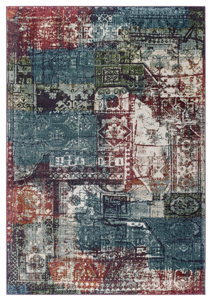 Tribute Elowen Contemporary Modern Vintage Mosaic 8x10 Area Rug