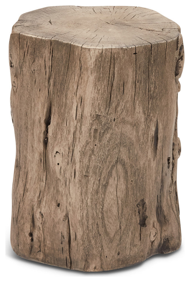 Brooks Solid Wood Stump, Sandblasted Gray