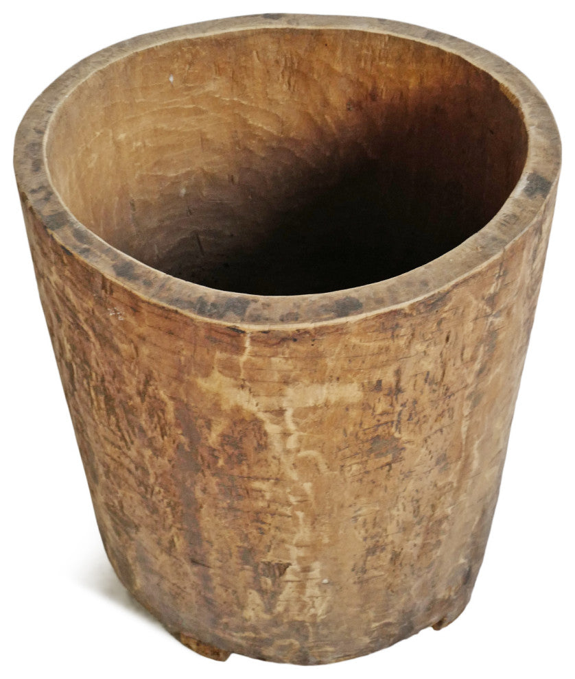 Consigned Old Naga Wood Trunk Pot