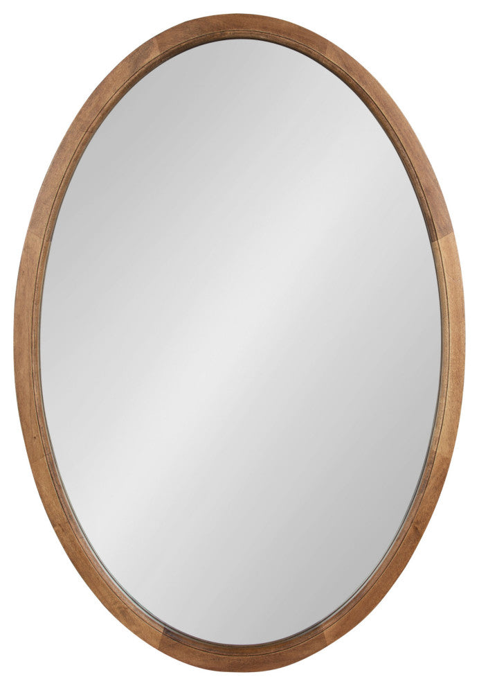 Hogan Oval Framed Wall Mirror, Rustic Brown 24x36