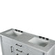 60" Double Vanity, Light Gray With White Carrara Marble Top