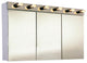 Tri-View With Light Surface Mounted Medicine Cabinet, 48"x40", Polished Edge