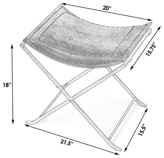 Butler Melton Brown Leather Stool, Medium Brown