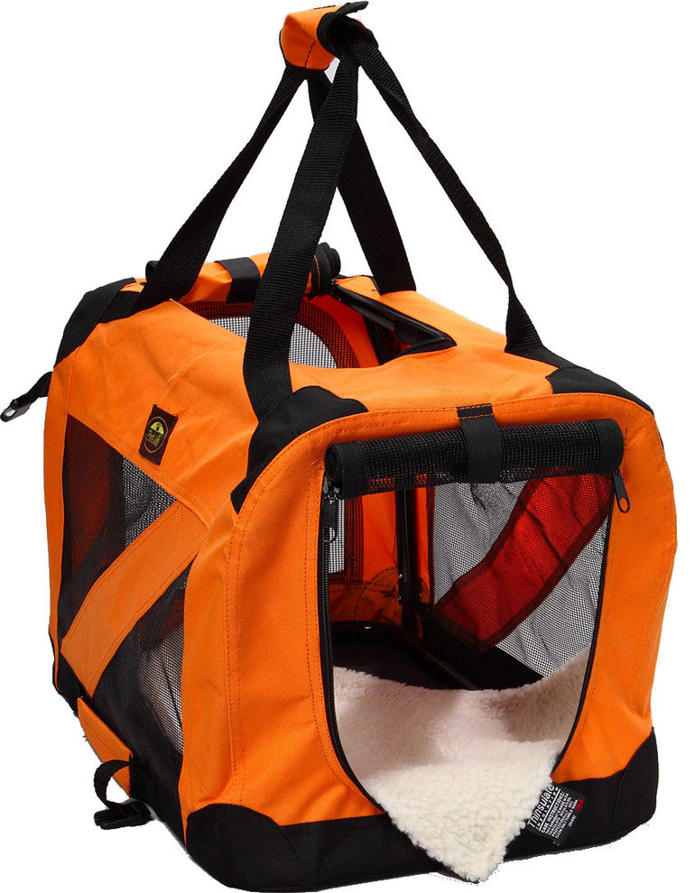 Folding Zippered Vista View House Pet Crate, Orange, Large