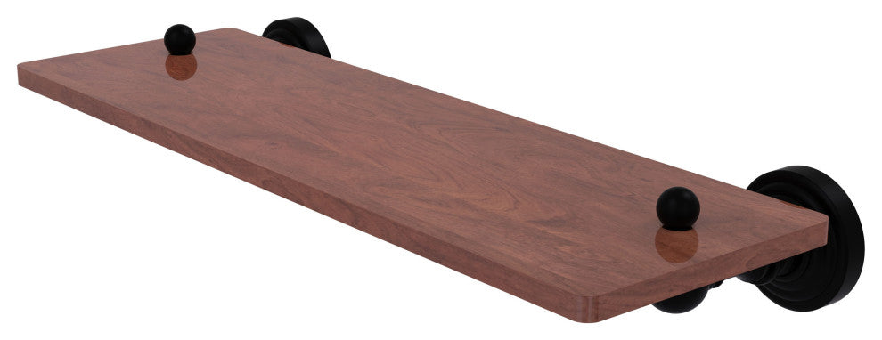 Waverly Place 16" Solid Wood Shelf, Matte Black