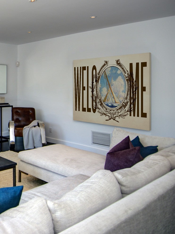 "Ship Welcome" Painting Print on Wrapped Canvas