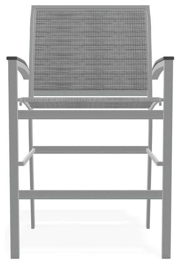 Bazza Sling Balcony Height Stackable Outdoor Stool, Destiny Steel/Graphite
