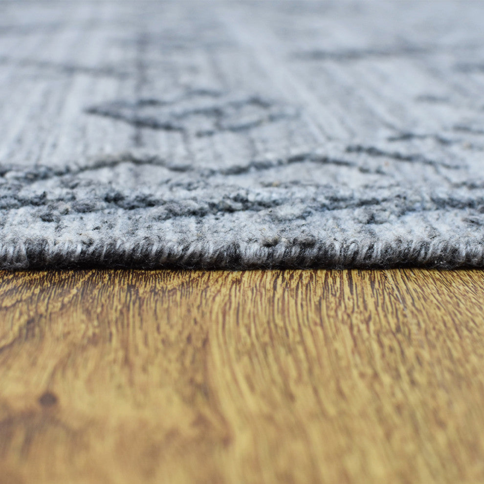 HAND WOVEN FLAT WEAVE KILIM POLYESTER AREA RUGS -Rectangle,Silver,Geometric, [Rectangle] 8'x10'