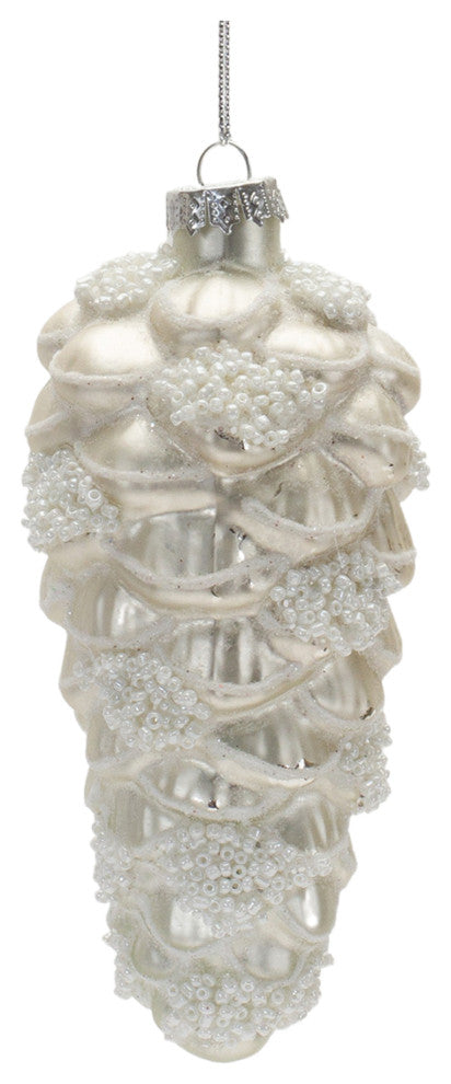 Beaded Glass Pinecone Ornament, 12-Piece Set