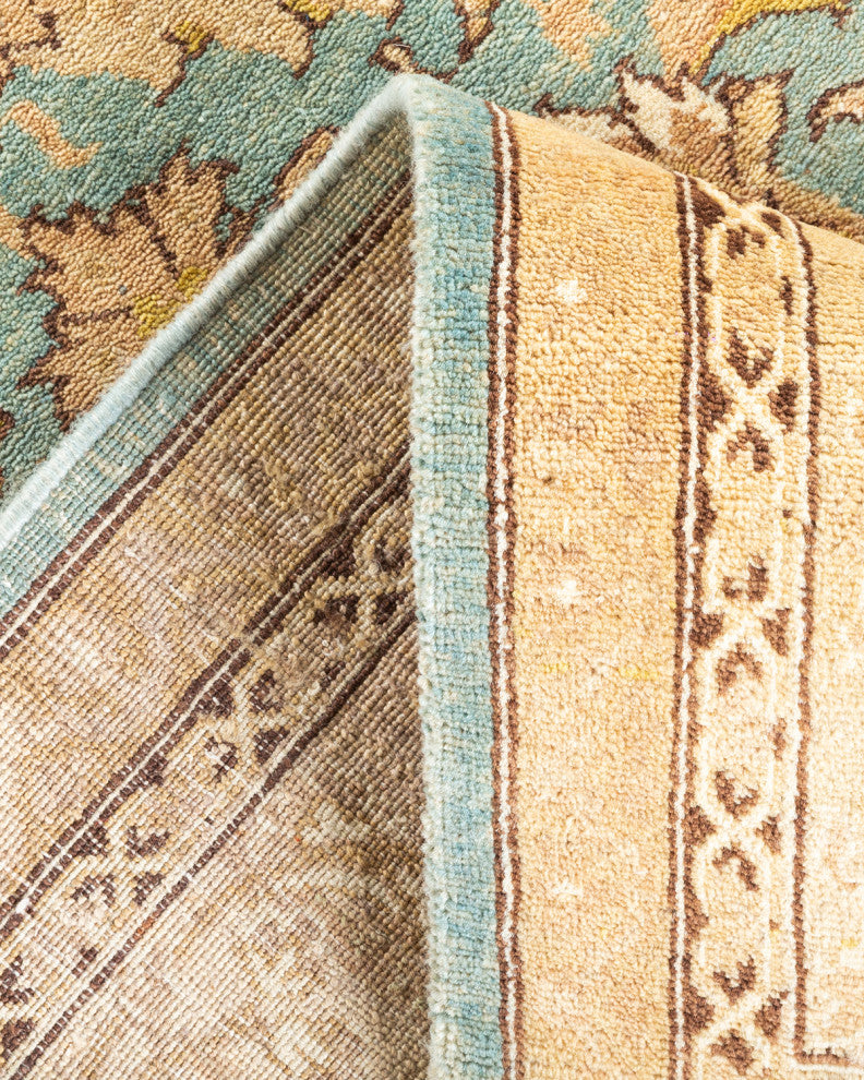 Eclectic, One-of-a-Kind Hand-Knotted Area Rug Light Blue, 8'0"x9'7"