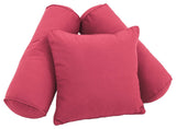 Solid Twill Throw Pillows With Inserts, 3-Piece Set, Bery Berry