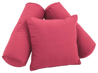 Solid Twill Throw Pillows With Inserts, 3-Piece Set, Bery Berry