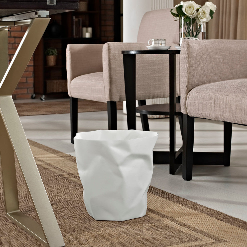 Modern Contemporary Living Room Trash Bin White