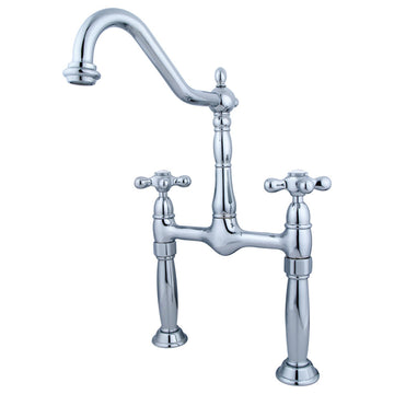Kingston Brass Polished Chrome Victorian Two Handle Vessel Sink Faucet KS1071AX