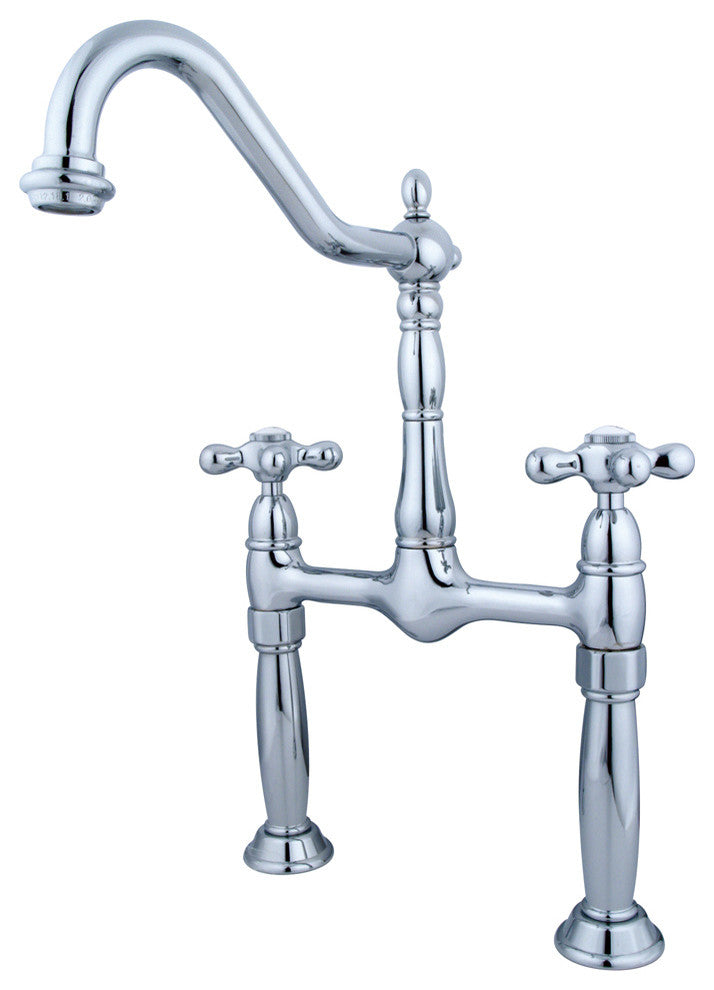 Kingston Brass Polished Chrome Victorian Two Handle Vessel Sink Faucet KS1071AX
