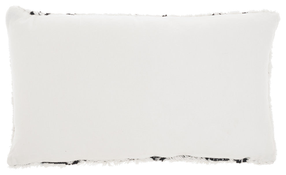 Mina Victory AA019 Throw Pillow, Black, 12"X20"