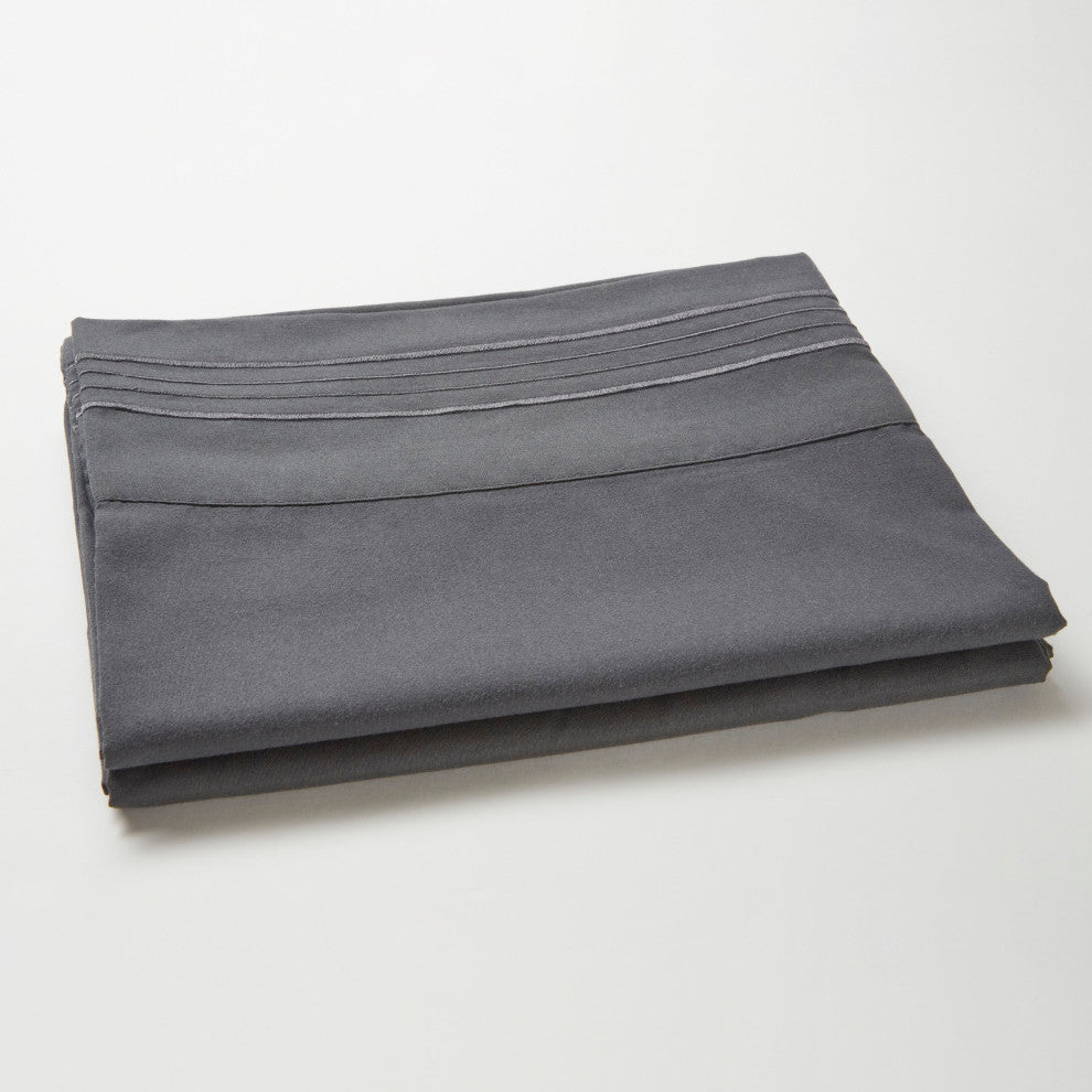 Linum Home Textiles 1800 TC Brushed Microfiber Sheet Set with 4 Line Embroidery