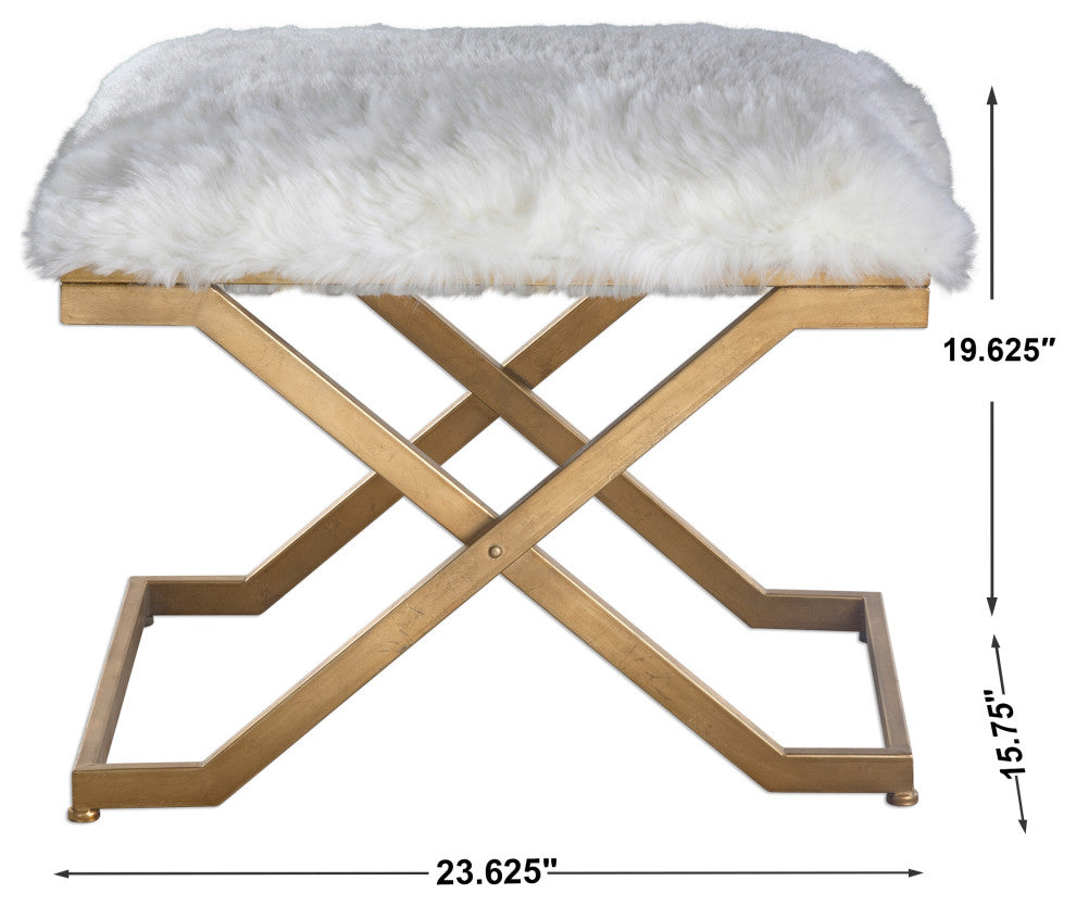 Uttermost Farran Fur Small Bench