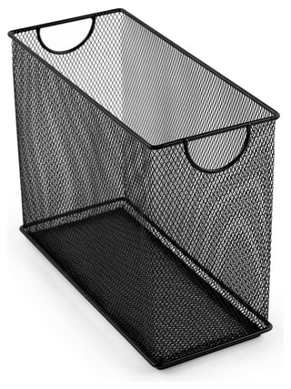 Mesh 5.5"x12.5" Stacking Bin, Black