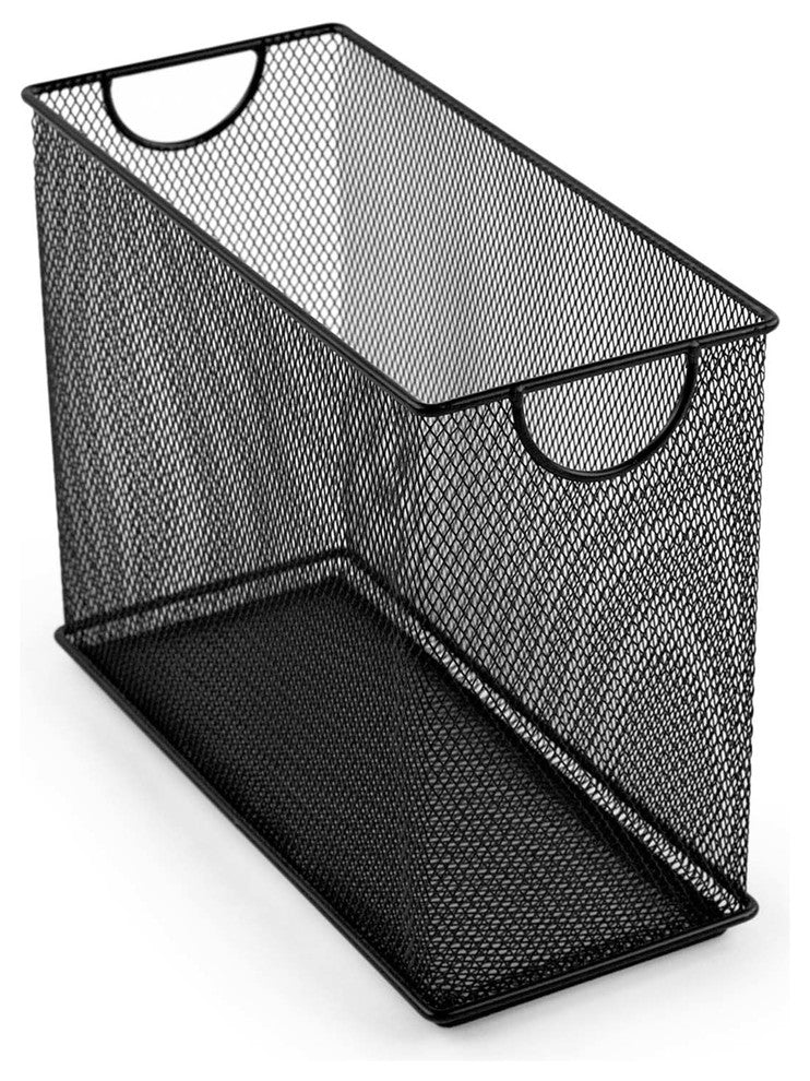 Mesh 5.5"x12.5" Stacking Bin, Black