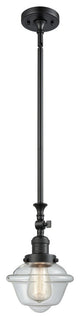 Small Oxford 1-Light LED Pendant, Matte Black, Glass: Clear