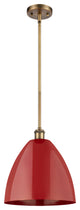 Innovations 516-1S-BB-MBD-12-RD-LED 1 Light Pendant, Brushed Brass