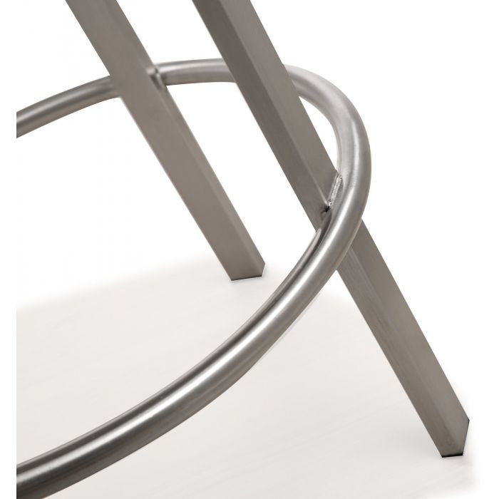 Pratt Swivel Counter Stool, Modern PU Leather Stainless Steel Stool SetOf2, Blac
