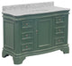 Katherine 48" Bath Vanity, Sage Green, Carrara Marble