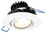 3" Round Recessed LED Gimbal Light, 5CCT, White