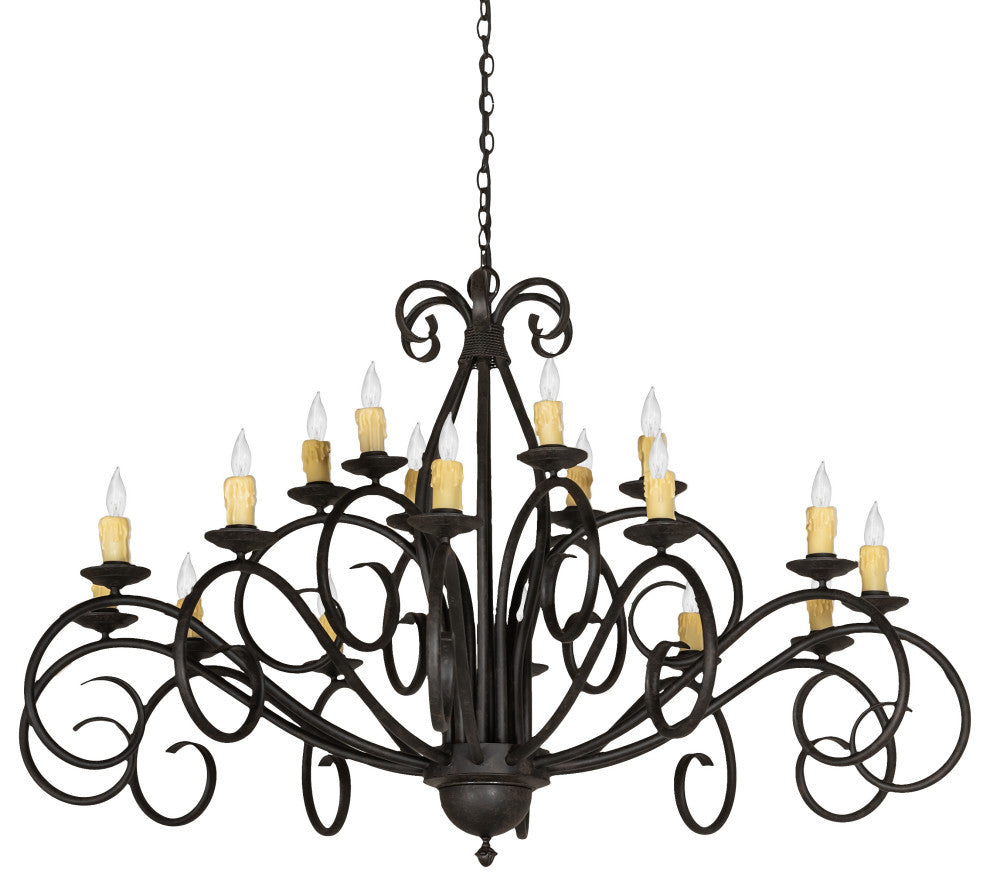 60 Wide Sienna 18 Light Two Tier Chandelier