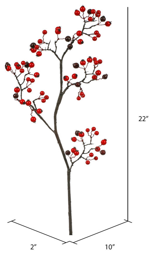 Vickerman P101403 22" Artificial Red-Burgundy Mixed Berry Christmas Spray