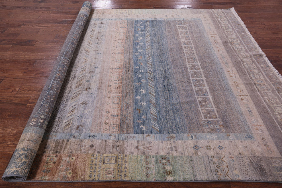 8' 0" X 10' 0" Tribal Persian Gabbeh Handmade Wool Rug Q9967