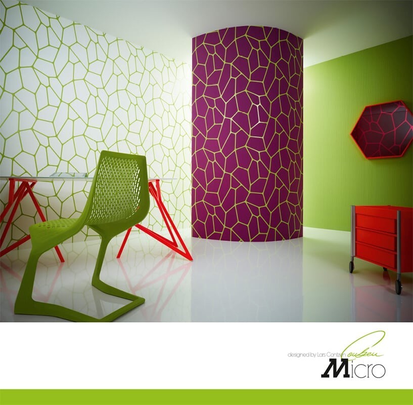 Lars Contzen 3, Modern Abstract Colorful White, Green Wallpaper Roll