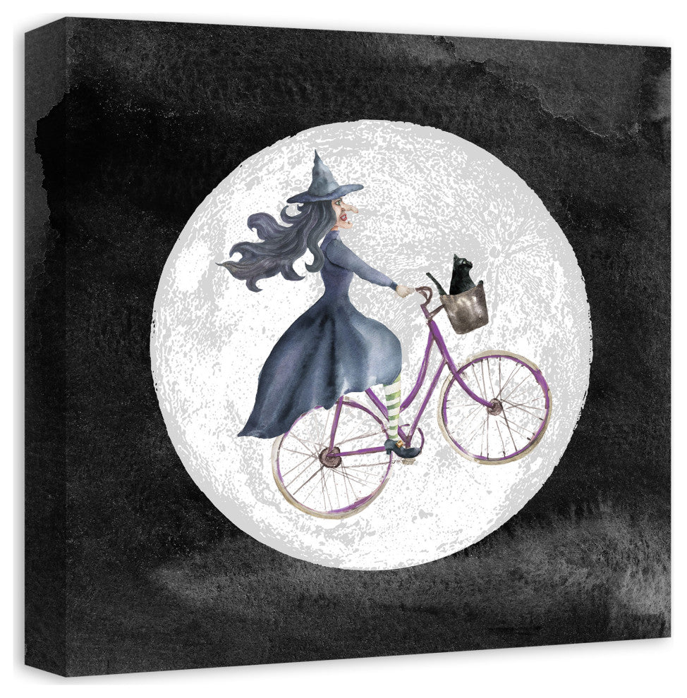 Witch Bike 16x16 Canvas Wall Art
