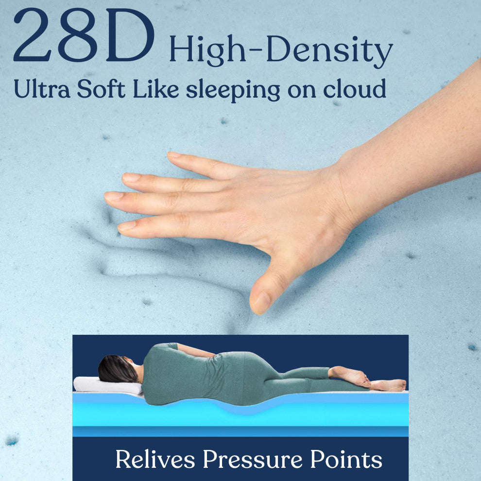 Delara 2" Gel Infused Memory Foam Mattress Topper, Cooling, Full, 54"x75"