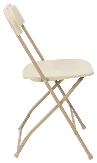 Celebration Poly Folding Chair, Bone With Neutral Frame
