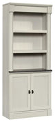 Tall Bookcase, Crown Molded Top With 3 Open Shelves & Lower Cabinet, Glacier Oak