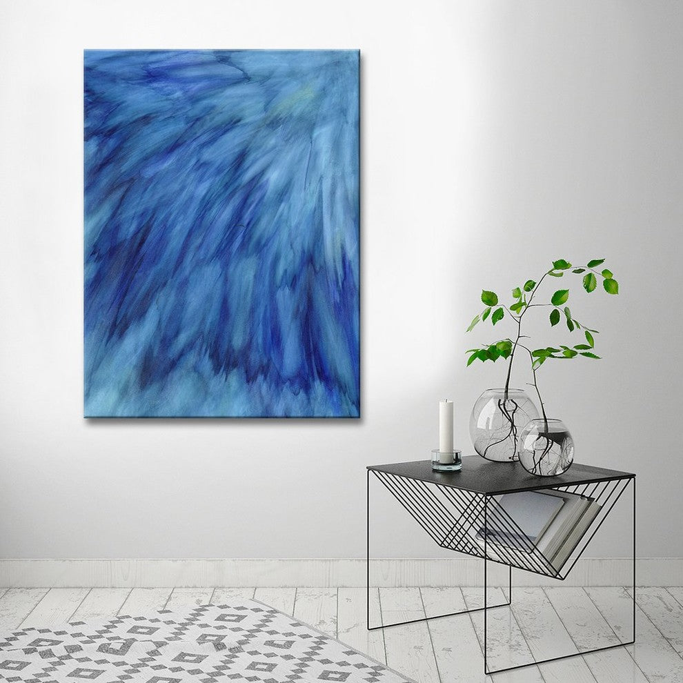 Ready2HangArt ''Blue Feathers'' Canvas Wall Decor, 20"x16"