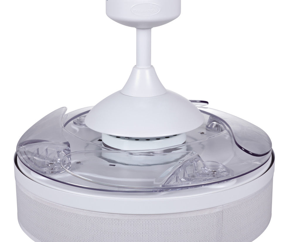 Fanaway Fraser 48" AC Ceiling Fan With Light, White and Transparent