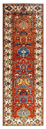 Serapi One-of-a-Kind Hand-Knotted Runner Rug Orange, 2' 8" x 8' 2"