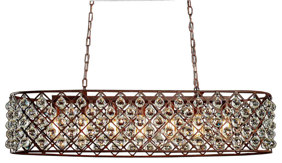 Langley 6-light Rusty 40-inch Edison Chandelier with Bulbs